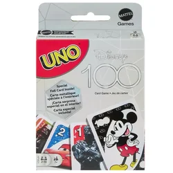 UNO Disney 100 Card Game for Kids Featuring Disney Characters Collectible Foil Card The Movie & Special Rule 2 to 10 Players