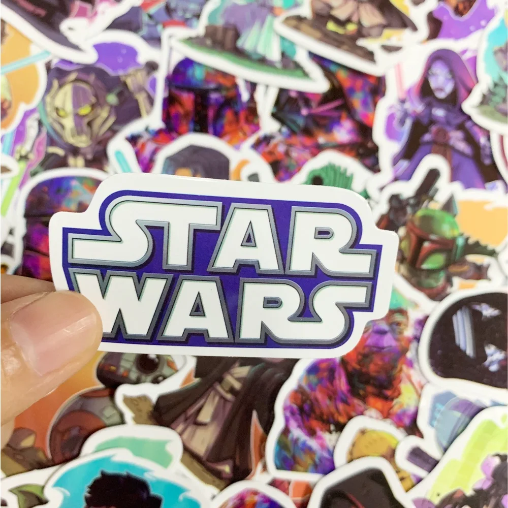 Disney-pegatinas de dibujos animados de Star Wars Para Niños, 50 piezas, DIY, diario, portátil, equipaje, monopatín, calcomanías de Graffiti,