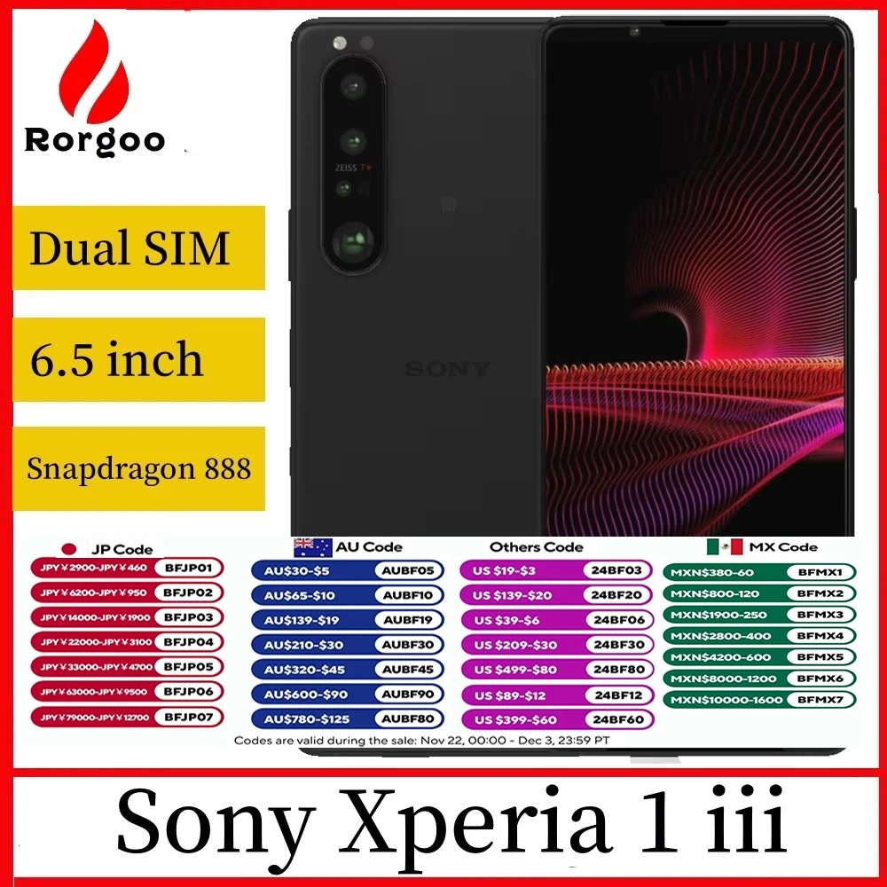 Sony Xperia 1iii 1 iii 5G Dual Sim XQ-BC52 XQ-BC72 256GB/512GB 6.5