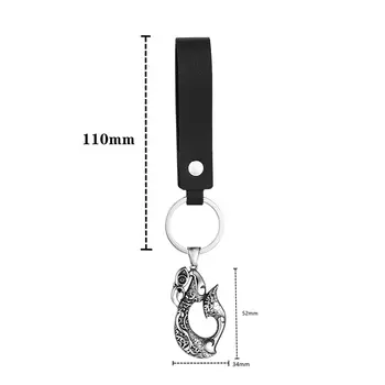 復古北歐神話奧丁之鴉鑰匙圈 男士不鏽鋼錨鉤維京鑰匙圈 渡鴉護身符 冰島男士飾品 8 最佳銷售 錨形鑰匙扣 - №6
