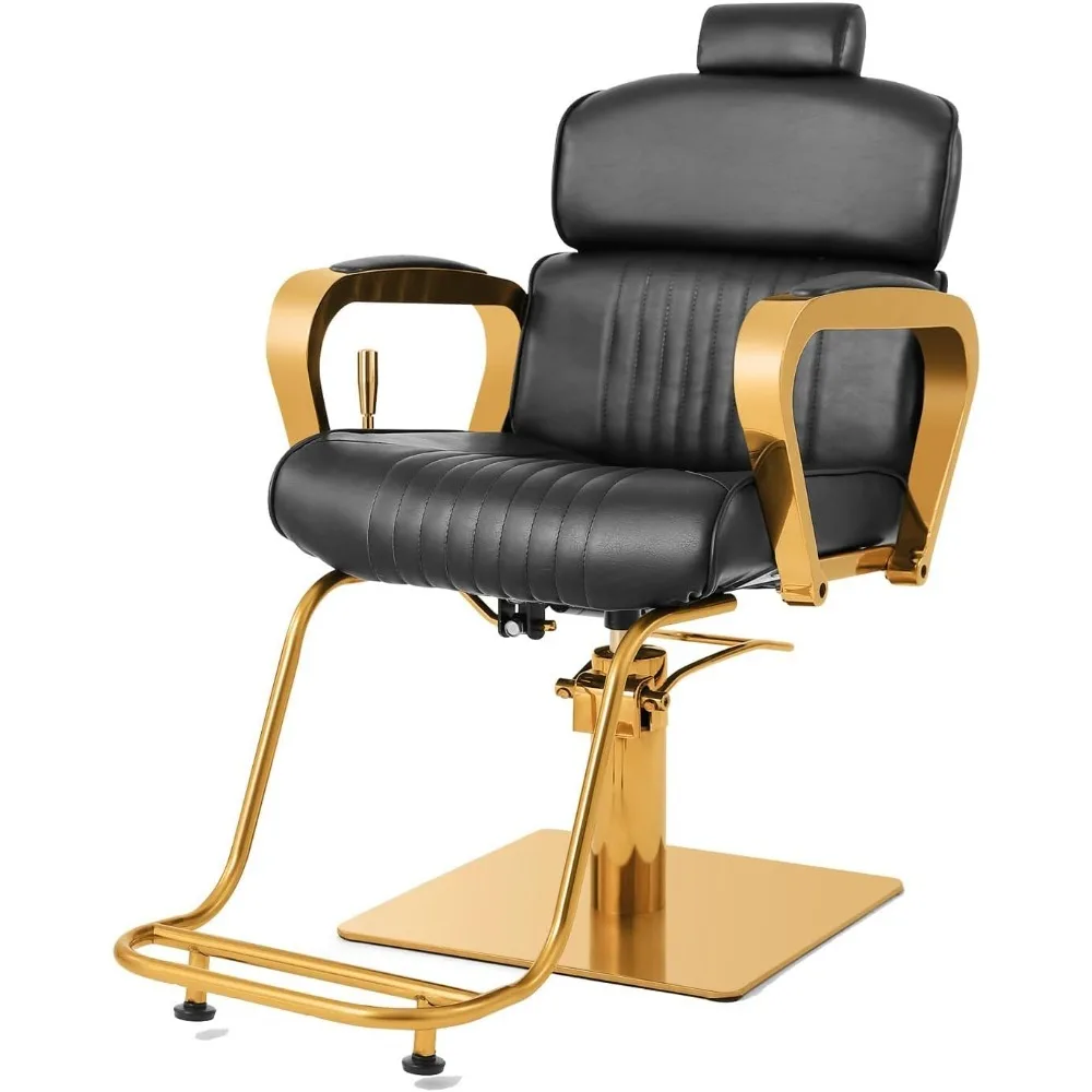 

Reclining Barber Chair with Heavy Duty Hydraulic Pump 360 Degrees Rolling Swivel Salon Chair