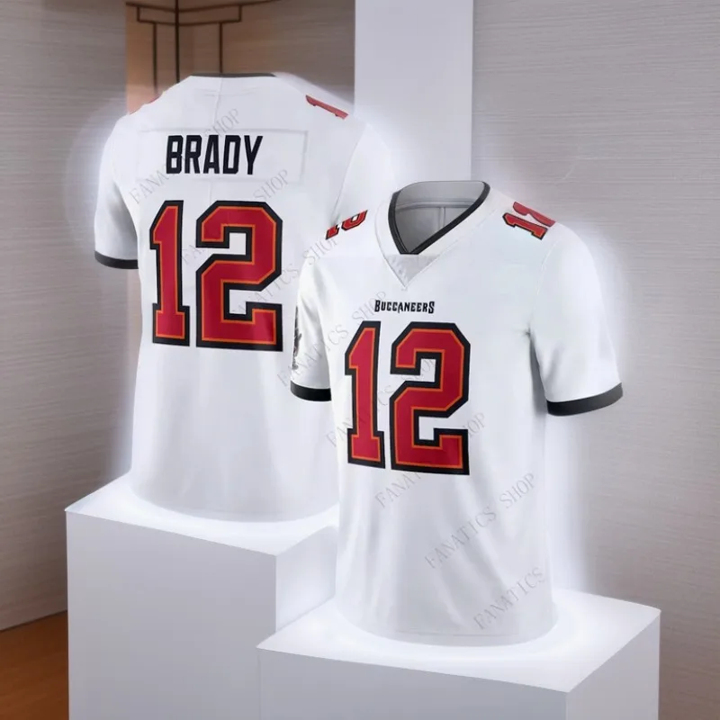 2024 Newest Summer Tom Brady Buccaneers Vapor F.U.S.E. Limited Rugby Jersey #12 Training Jersey Rugby Uniform Adult Top Quality