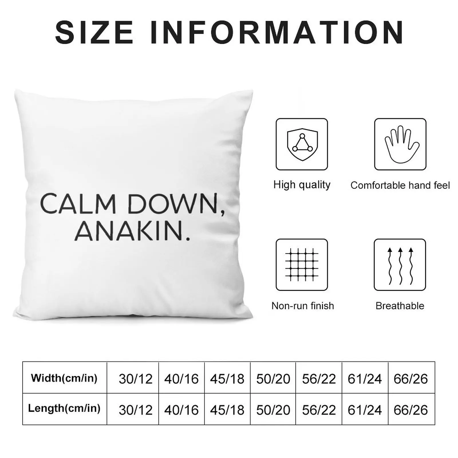 Calm Down, Anakin. Throw Pillow Pillows Aesthetic Decorative Sofa Cushions Cushions Home Decor Sofa Cushions Covers pillow