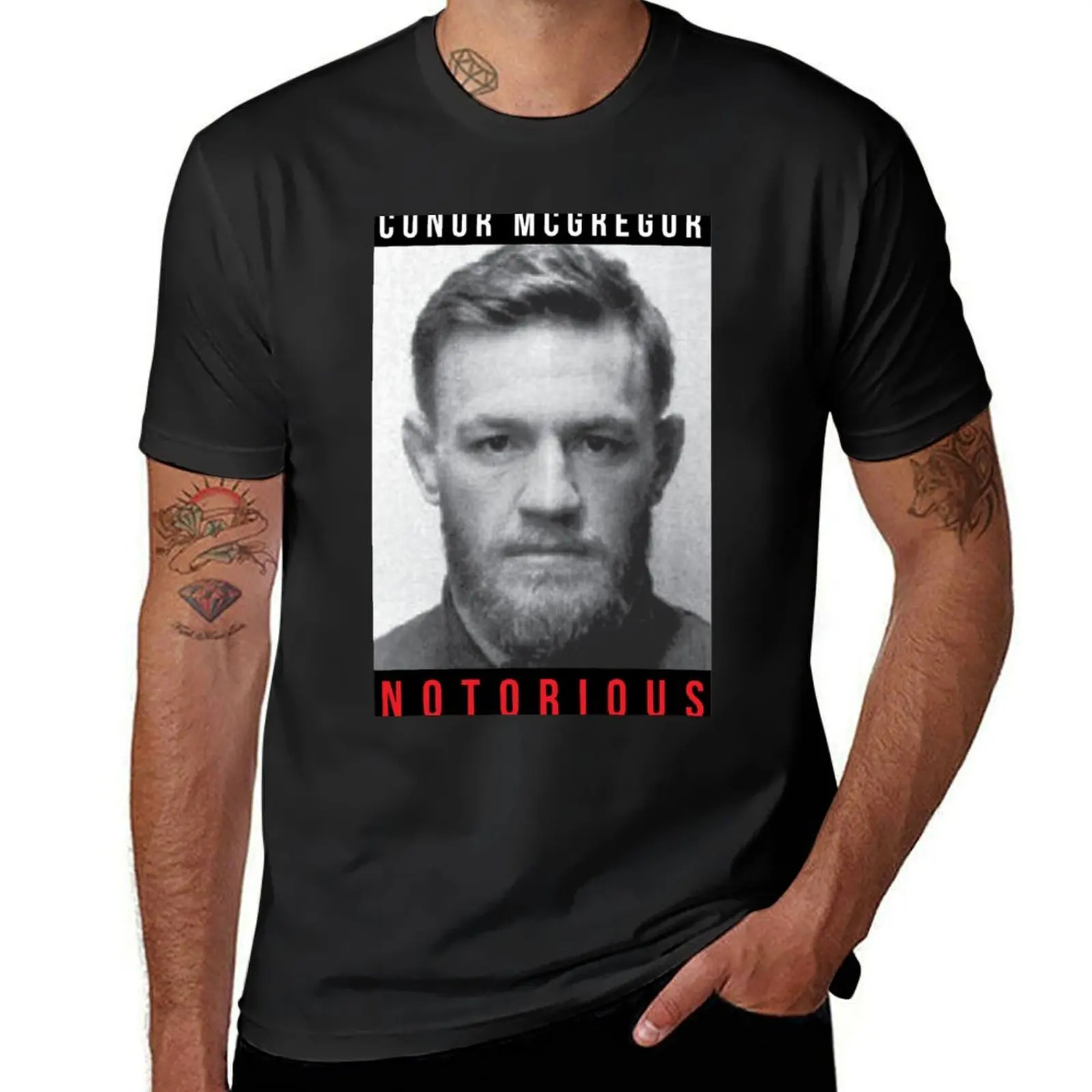 

Connor McGregor Notorious Mugshot T-Shirt street wear vintage anime shirt valentines clothes mens funny t shirts