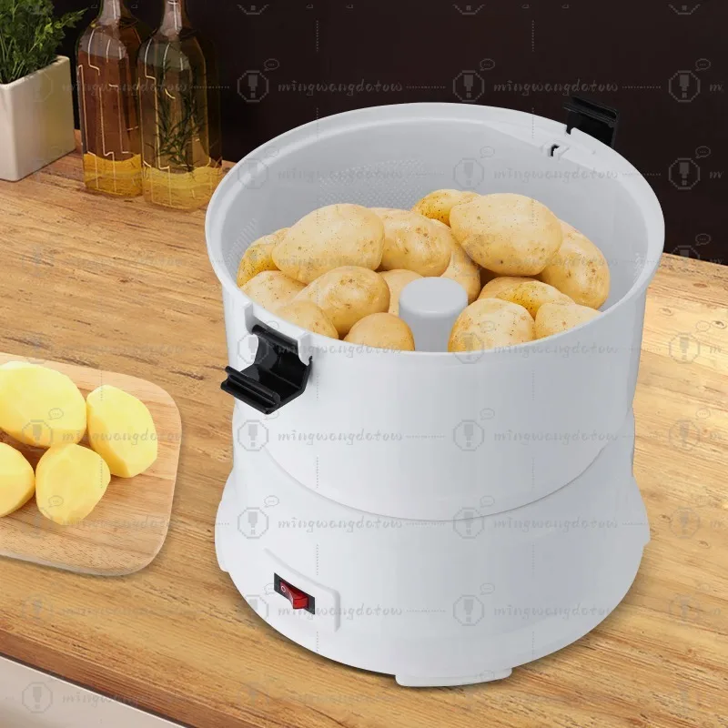 White AOT-P01 85W Electric Potato Peeler Potato Peeling Machine European Standard For Kitchens Restaurants Fast Food Stores