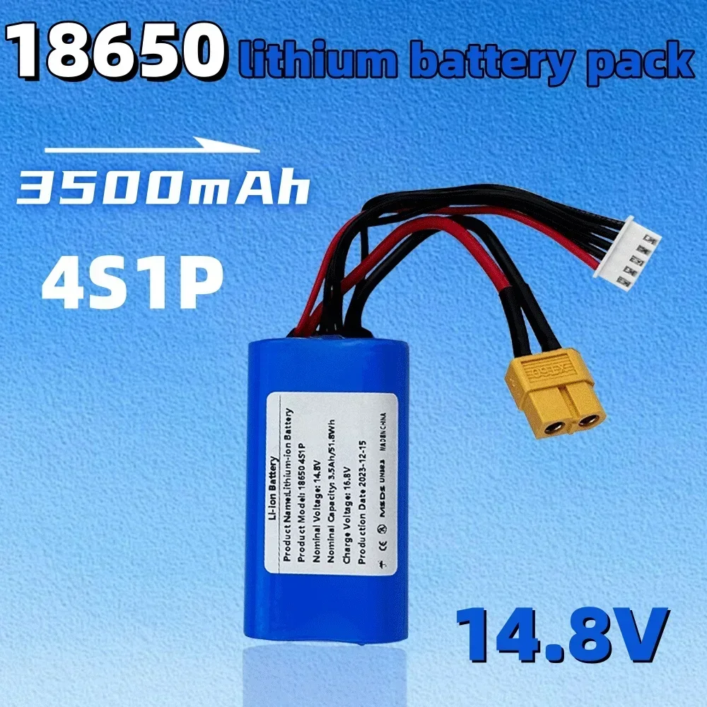 

4S1P 14.8V 3500mAh 18650 For 18650 GA Battery Pack Model Airplane With XT60 JST-XH Connector