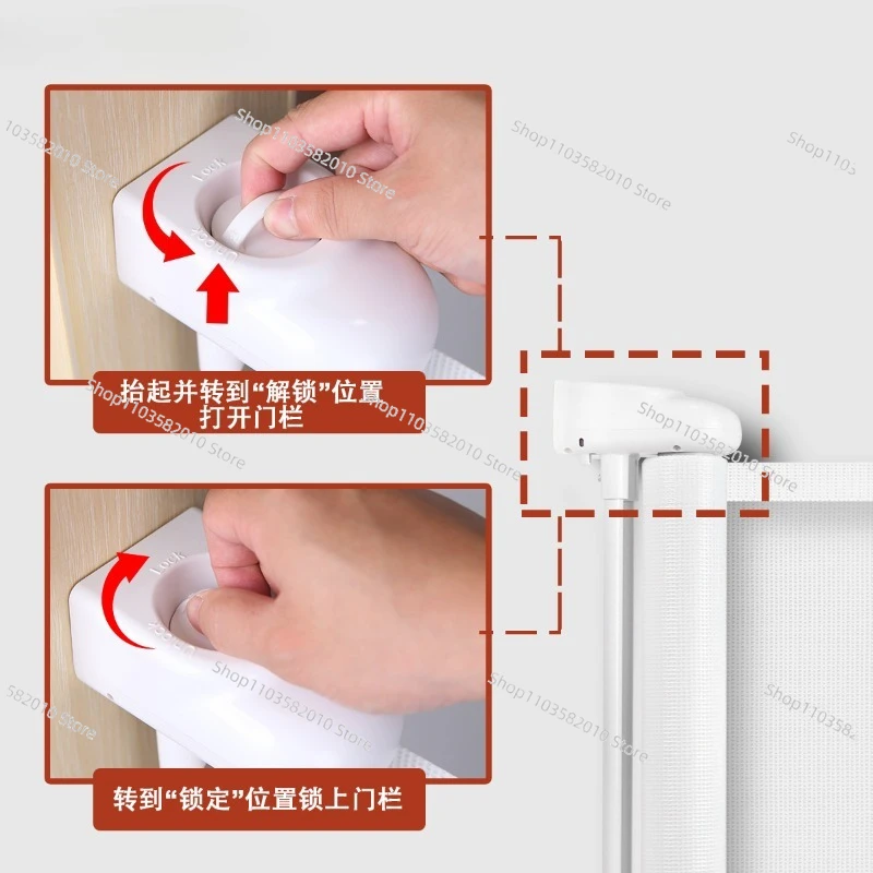 Retractable Baby Safety Door Bar, Child & Pet Protective Gate Obstacle for Doorway Safety - view 2