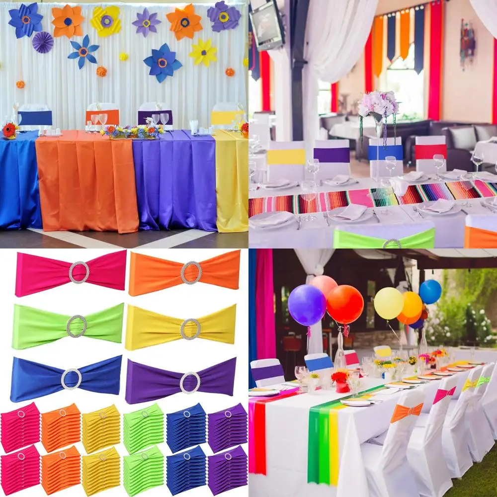 

Пояса для стульев в ассортименте из 120 предметов с пряжками для свадеб, мероприятий и праздничных торжеств