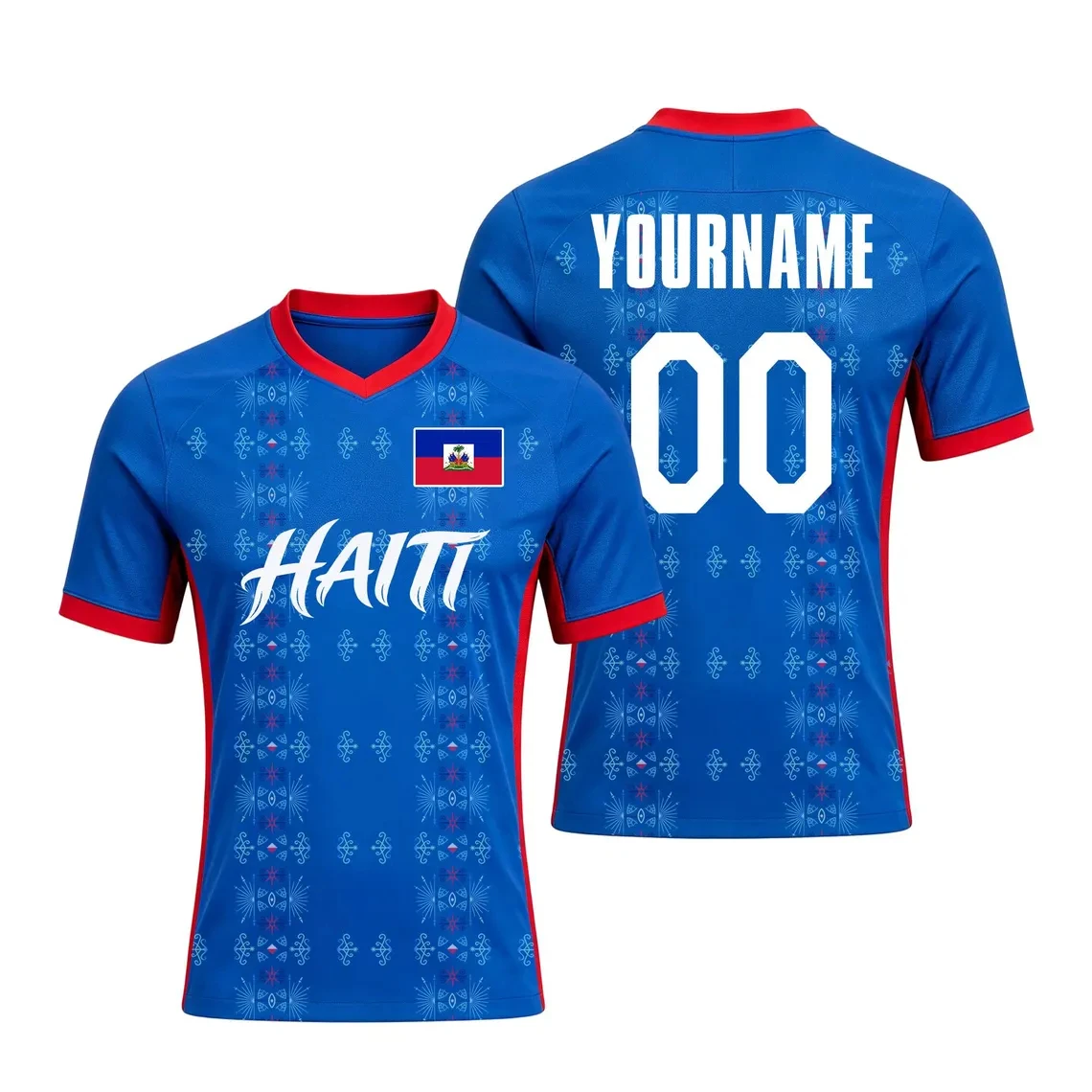Custom Haiti 2026 Football Jersey Personalized Diy Name Number Haitian Soccer T Shirts Quick Dry Loose Short Sleeve Sports Tees