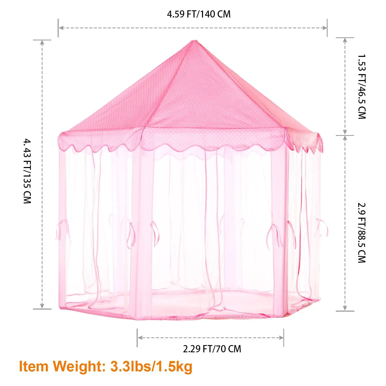 Indoor Outdoor Use Kids Play Tents Princess for Girls Princess Castle Children Playhouse