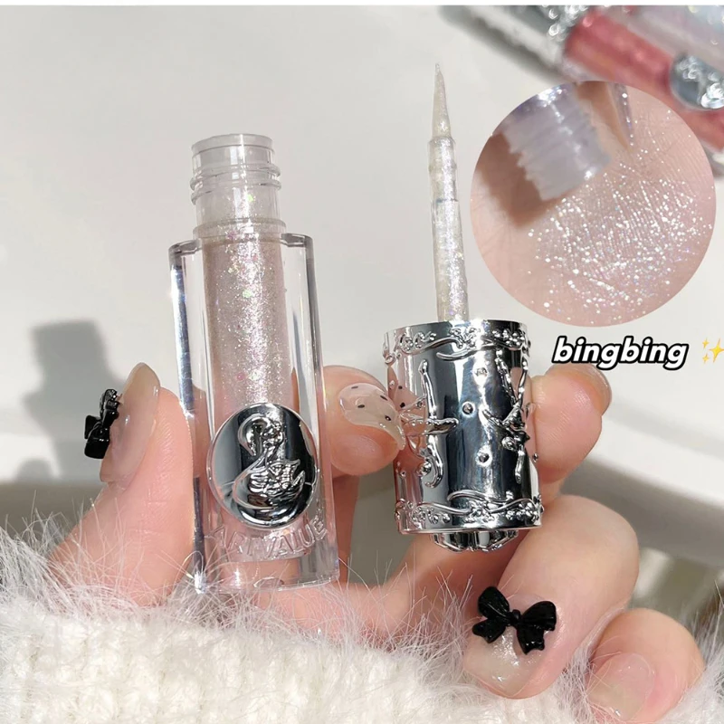 Liquid Eyeshadow Pearlescent Shimmer Eye Shadow Highlighter Long Lasting Monochrome Pearly Fine Sparkling Sequins Quick Drying