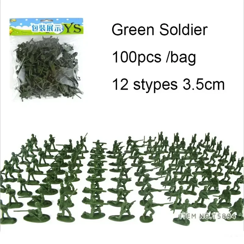 100pcs/12 Stype Lot Hot Bag Soldier Toys Static Small Soldier Person Military Model Children Toys Wholesale Mixed Batch