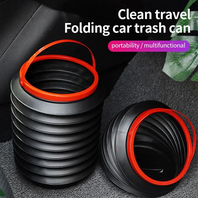 

Car Trash Bin Case Storage Box Foldable trash can for Type Trash Can Auto Interior Accessories