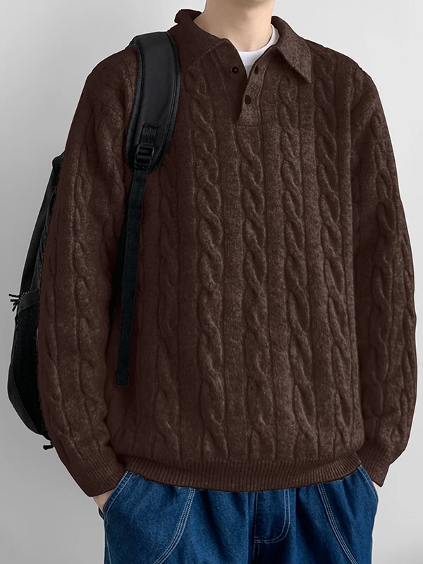 

Мужской вязаный свитер с V-образным вырезом, теплый, свободный, повседневный, с длинным рукавом, из полиэфирного волокна, осенне-зимний, модный, художественный, базовый, стильный.