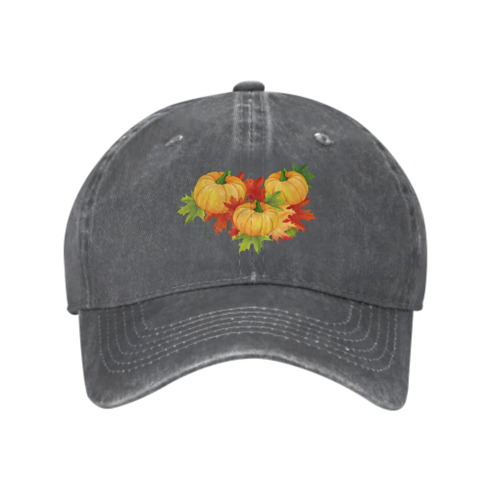 

Cartoon Pumpkin Denim Baseball Caps for Men Women Adjustable Fashion Casual Trucker Hats for Outdoor Fishing Activities