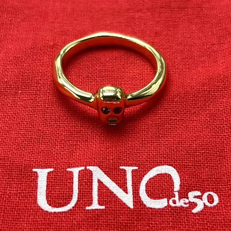 UNode50-Anillo de calavera para mujer, joyería de alta calidad europea y americana, paquete de regalo romántico para vacaciones, 2023