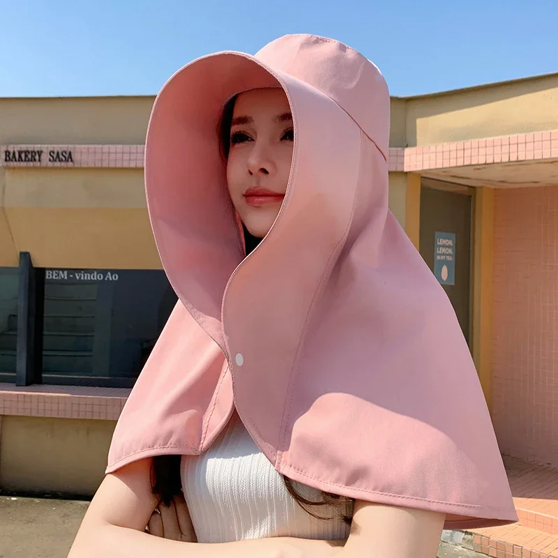 New Sun hat Summer Sunshade Visor Big Hat Outdoor Sunprotection Fishing Hiking Neckprotection Shawl Bucket Hats Sun Supplies image 2