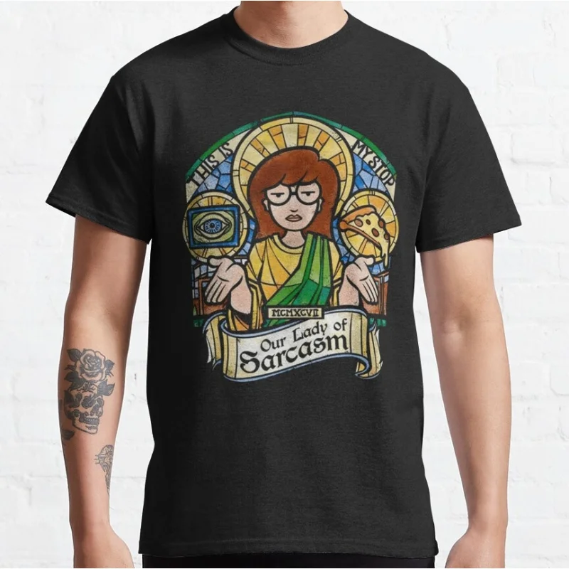 

Our Lady Retro Sick sad world tv shows Gift t shirt 90s Nostalgia cartoon Graphic Clothes Large size Tops 100% cotton print tee