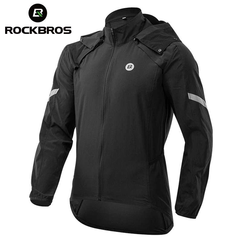 ROCKBROS wiosenna kurtka rowerowa wiatroszczelna odblaskowa ultralekka kurtka rowerowa z kapturem płaszcz męska Sporty na świeżym powietrzu odzież rowerowa