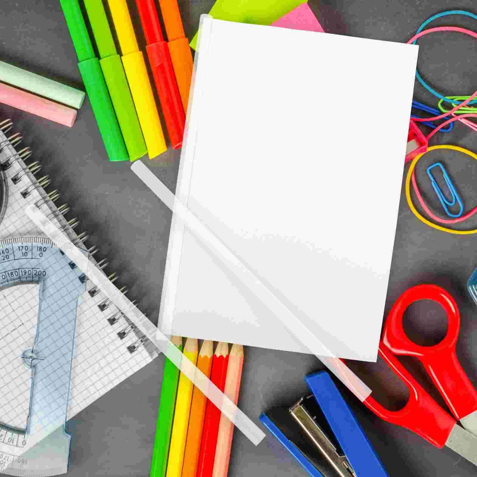 10 Pcs Folder Slides Loose Leaf Binder Pull Rod Clips Plastic Bookbinding Information Booklet