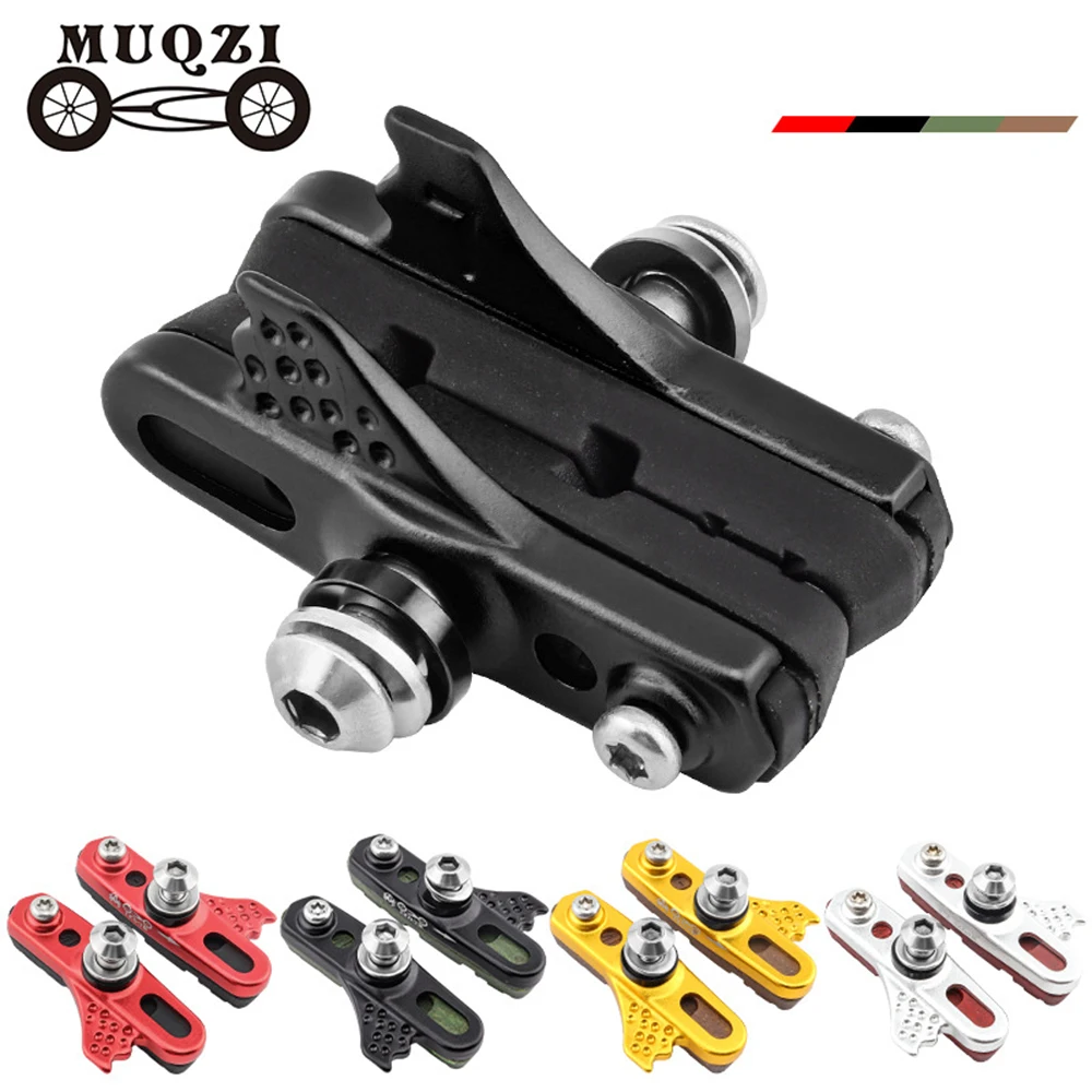 MUQZI Carbon Felgenbremsbeläge Rennrad Bremssattel-Bremsbeläge Aluminium Ultraleichte Bremsklötze Gummibeläge