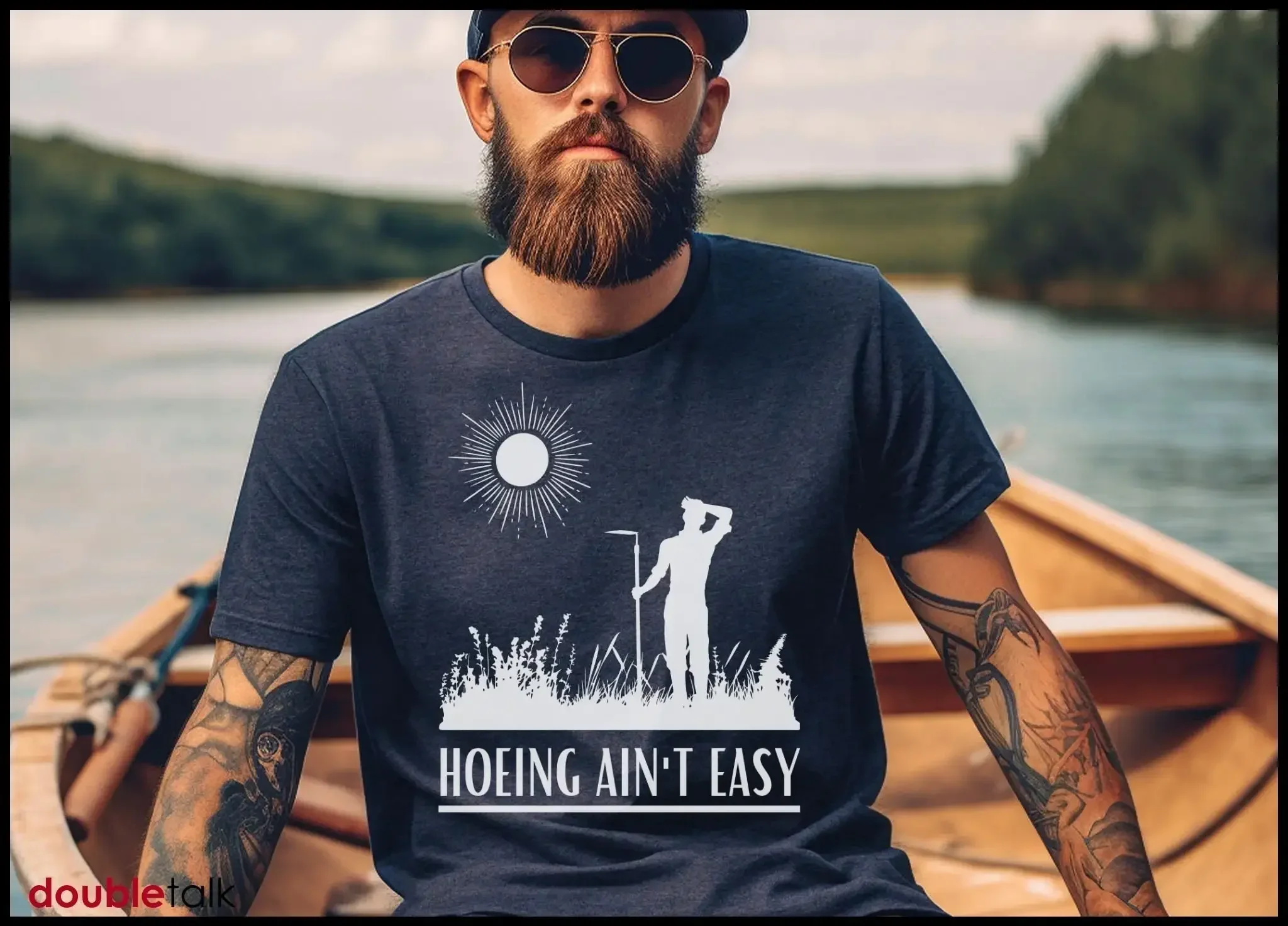 Gardener T Shirt Plant Lover Hoeing Ain Easy For Gardeners Dad Gardening Funny Garden