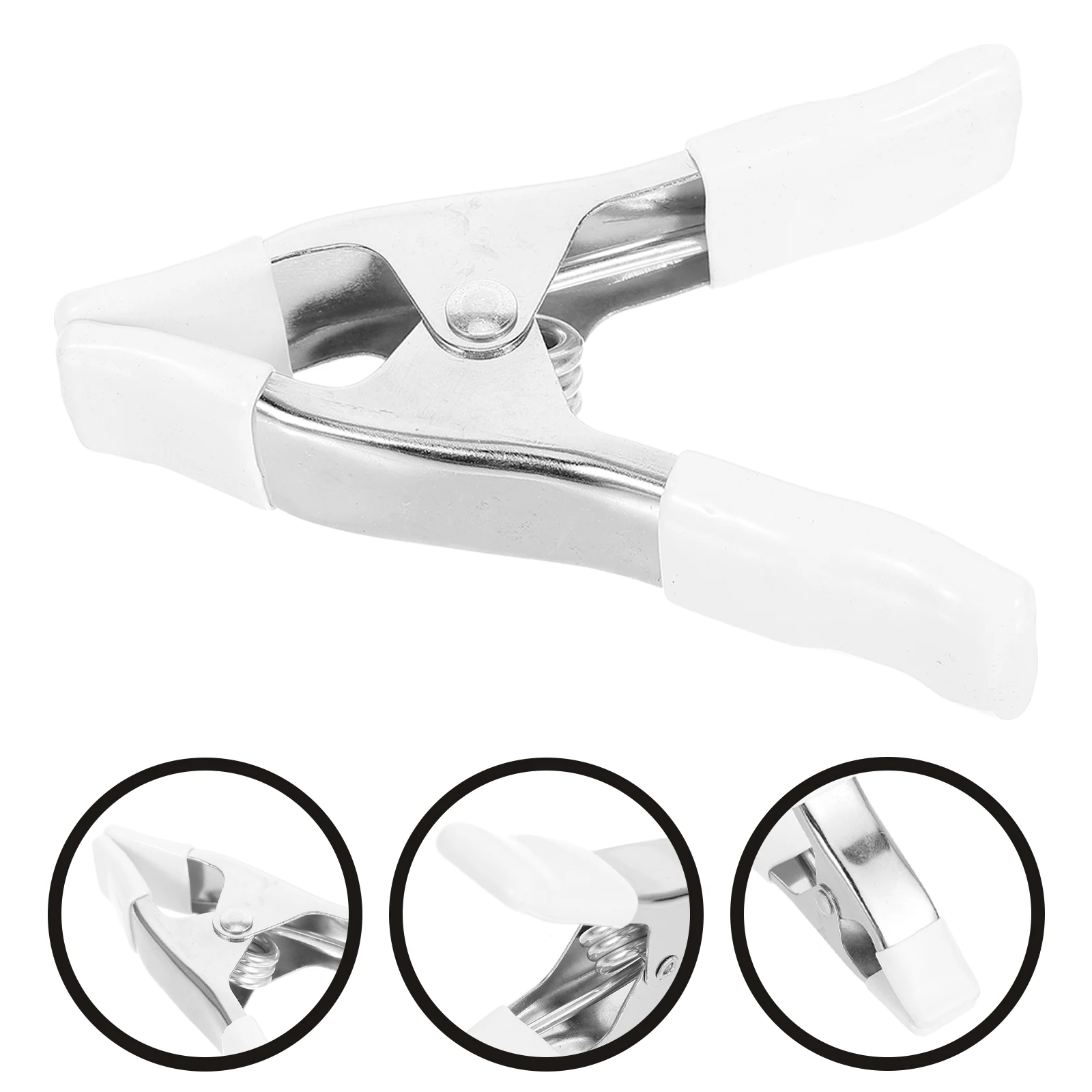 

3Pcs Spring A-shaped Clips For Backdrop Stand White PVC Heavy Duty backdrop stand clothing photography home decoration hardware