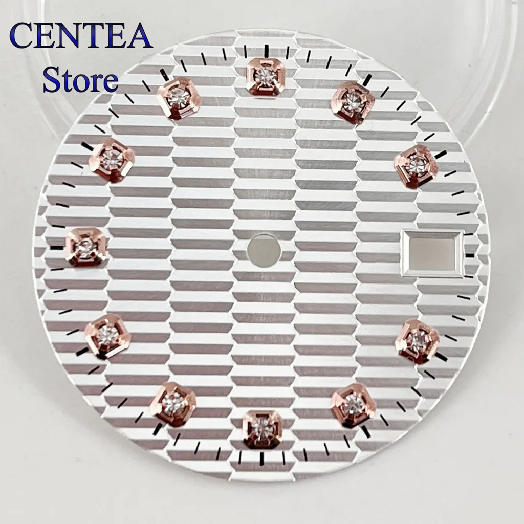 RICHUS 28.5mm silver/gray/green/gold sterile watch dial fit NH34 NH35 movement fit 3 o'clock crown 3.8 o'clock crown