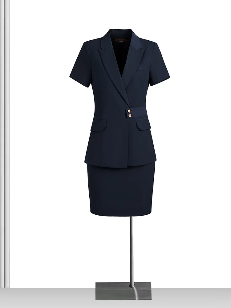 Professional Short Sleeve Suit Jacket Thin Polyester Fiber Women's Summer Workwear for Jewelry Store Hotel Manager