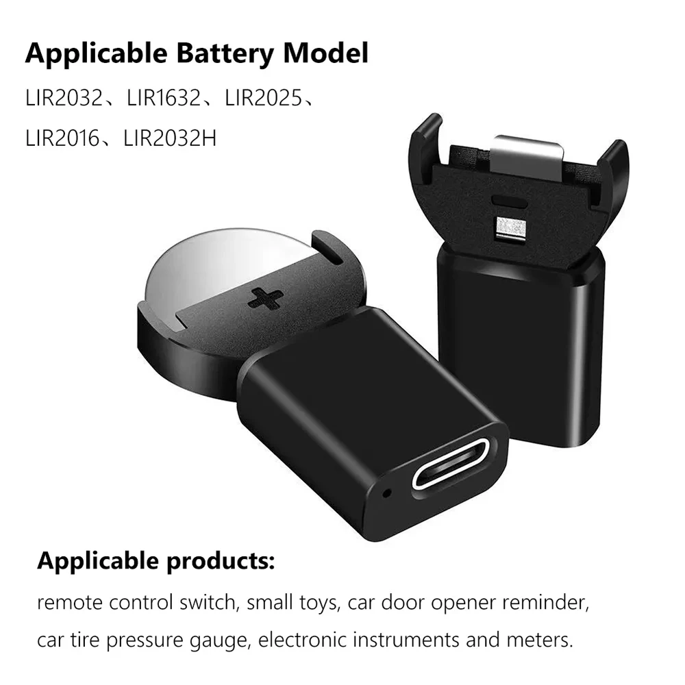 Type-c Lithium Coin Charger Widely Charging for LIR2032,LIR1632,LIR2025,LIR2016,LIR2032H Batteries Long-Lasting