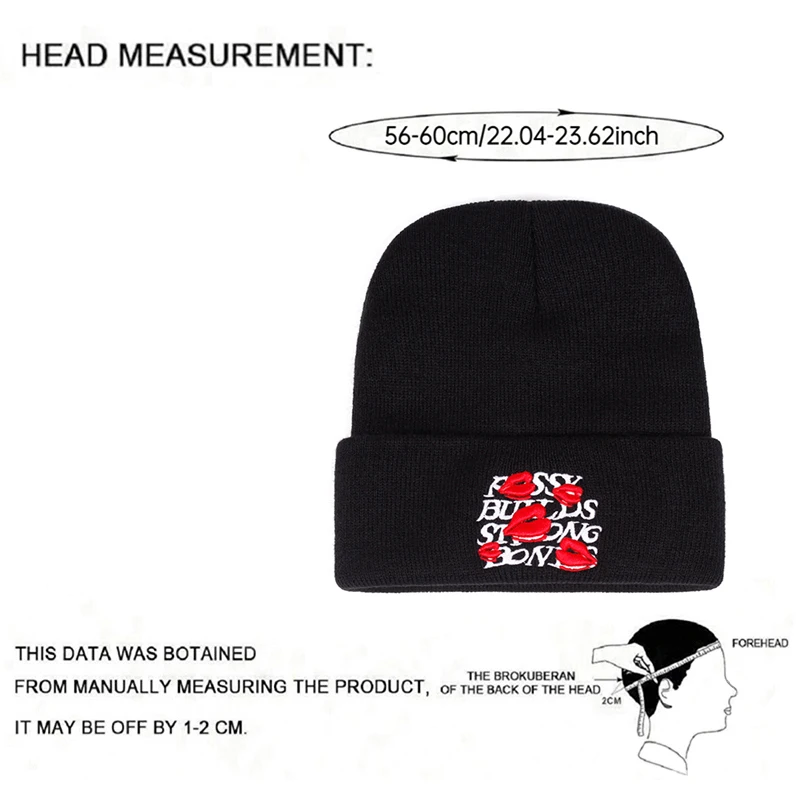 2025 جديد بسيط وعصري قبعة الفول نيويورك LA Lipprint المطرزة محبوك قبعة في الهواء الطلق الترفيه اليومي الهيب هوب قبعة بلا حدود قبعة #6