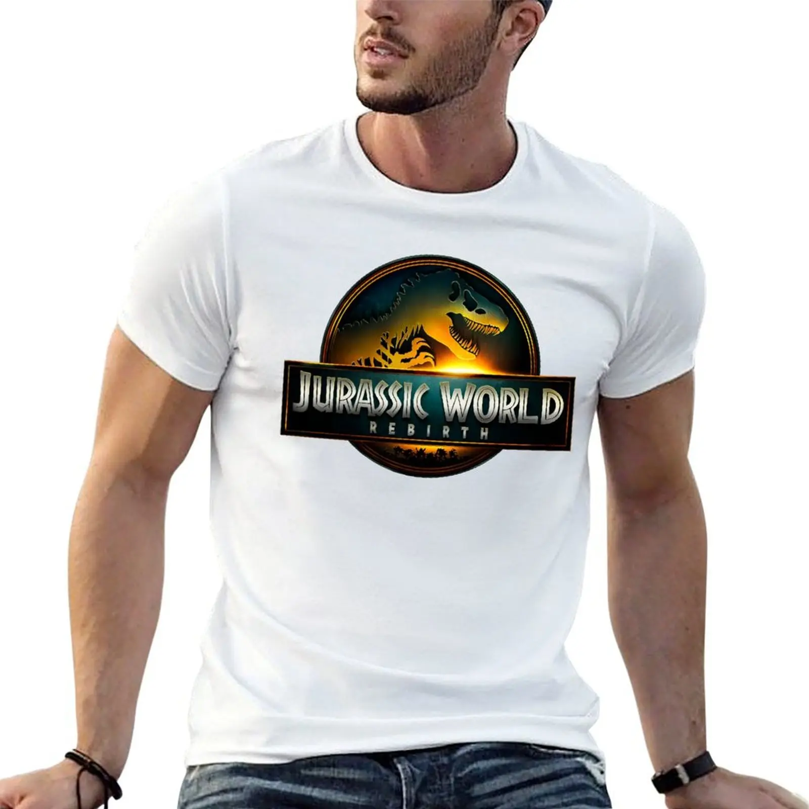 

jurassic dinosaur logo T-Shirt man tshirt t shirts for man pack cotton T-Shirt