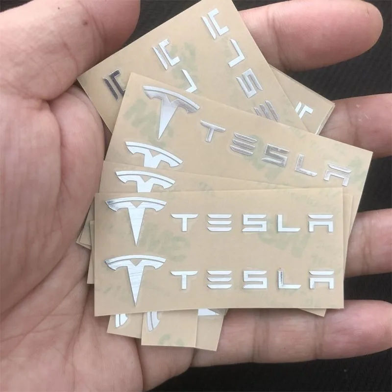 Car metal creative stickers Waterproof Dirt-proof Stickers Auto Accessories For Tesla Model 3 Model S X Model Y Roadster SpaceX