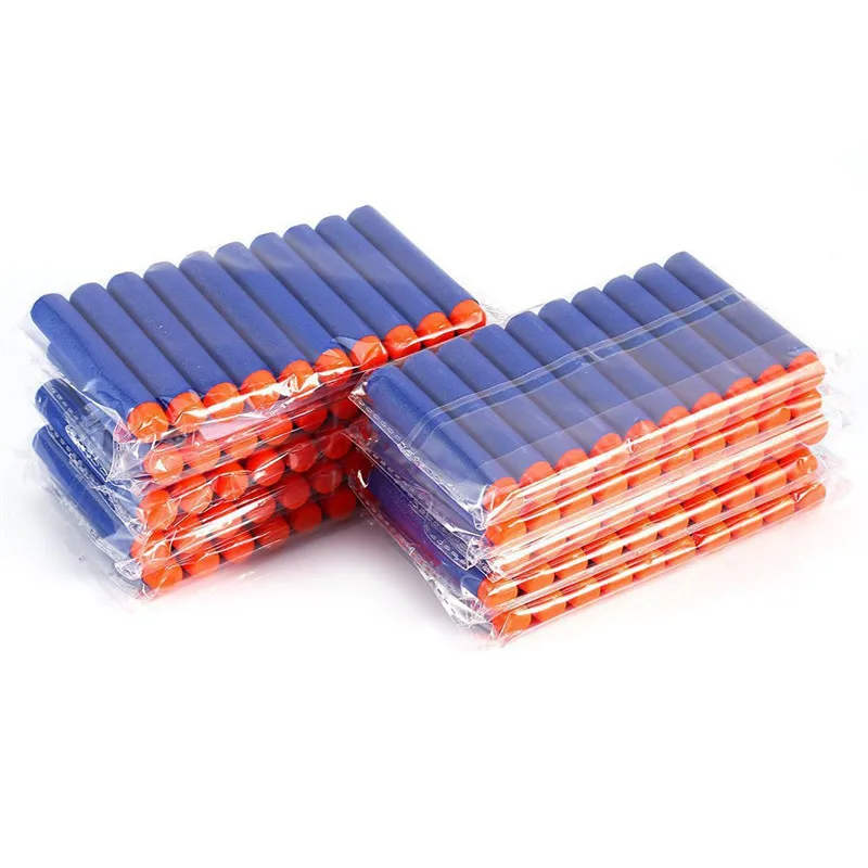 50/100 Uds 7,2 cm para balas blandas Nerf dardos cabeza redonda recarga esponja dardos niños pistola de juguete accesorios bala para Nerf Blasters