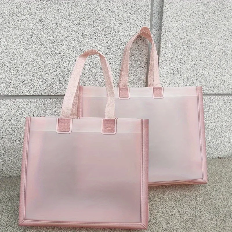 Borsa per la spesa da 5 pezzi, borsa smerigliata in Pvc, borsa per imballaggio regalo per le vacanze, borsa pieghevole di grande capacità, borsa in