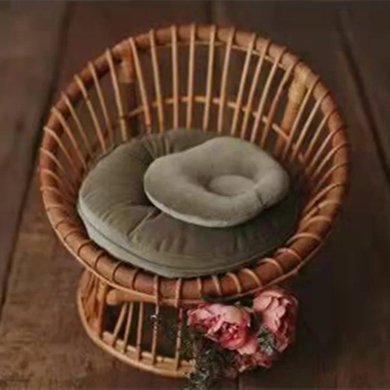 Newborn Photography Props Basket Handmade Vintage Bamboo Chair Baby Boy Photography Props Newborn Photo Posing Props Baby Crib