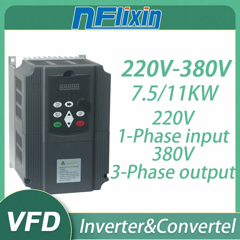 

2.2kw-11kw 220V to 380V VFD AC Frequency Inverter Single Phase Input 3 Phase Output Drives Frequency Converter