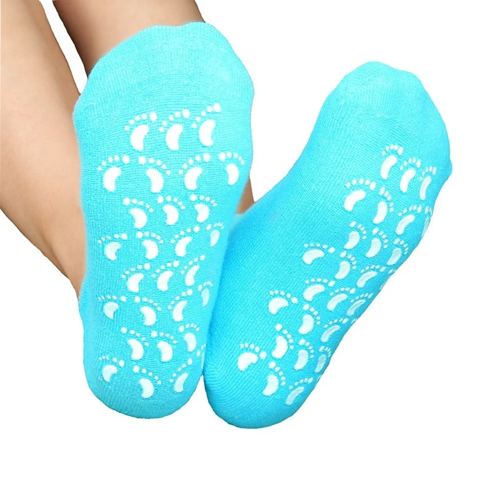 1 pair Reusable SPA Gel Socks Moisturizing Whitening Exfoliating Velvet Smooth Beauty Foot Care Silicone Socks Feet Care