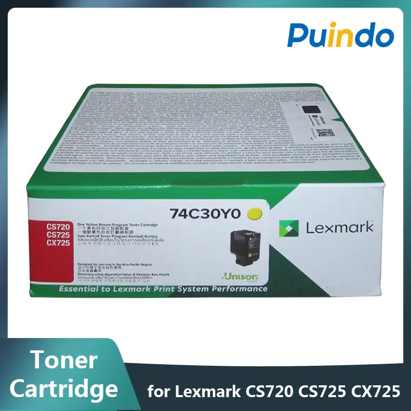 74C30K0 74C30C0 74C30Y0 74C30M0 Original Return Program Toner Cartridge for Lexmark CS720 CS725 CX725 Toner Cartridge