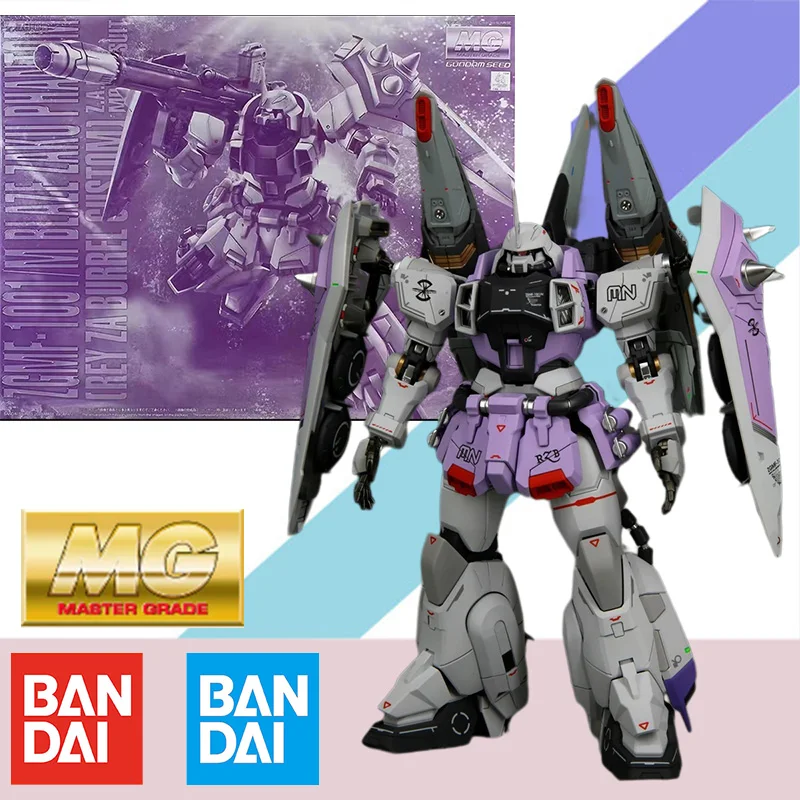 Bandai Original MG 1/100 PB Limited Gundam BLAZE ZAKU PHANTOM REY ZA BURREL CUSTOM Model Kit Action Figure Assembly Collection