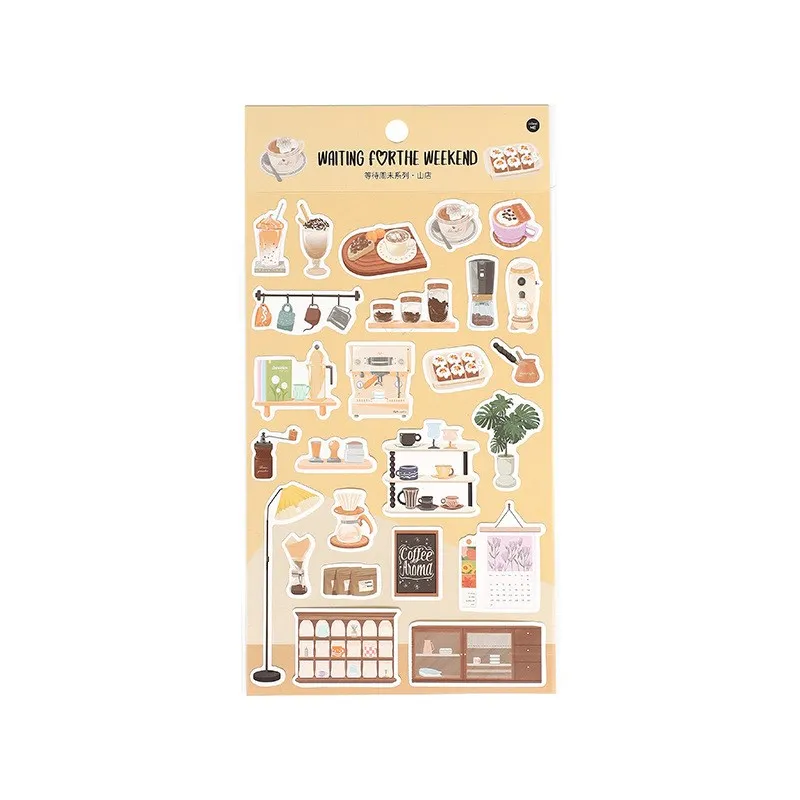 Feliz feriado sazonal planejador adesivos bonito plantas verdes comida casa exibir adesivo para calendário diário decoração scrapbooking