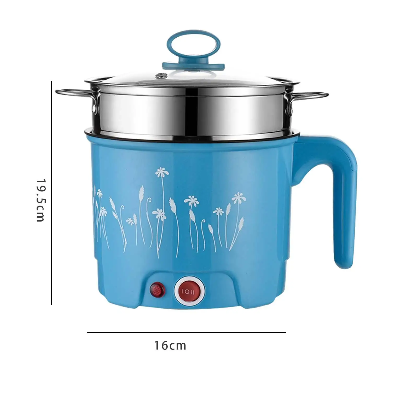 Electric Pots Household Portable Multipurpose Mini Ramen Cooker Noodles Cooker Mini Pot for Shabu Shabu Dumpling Fry Ramen Eggs