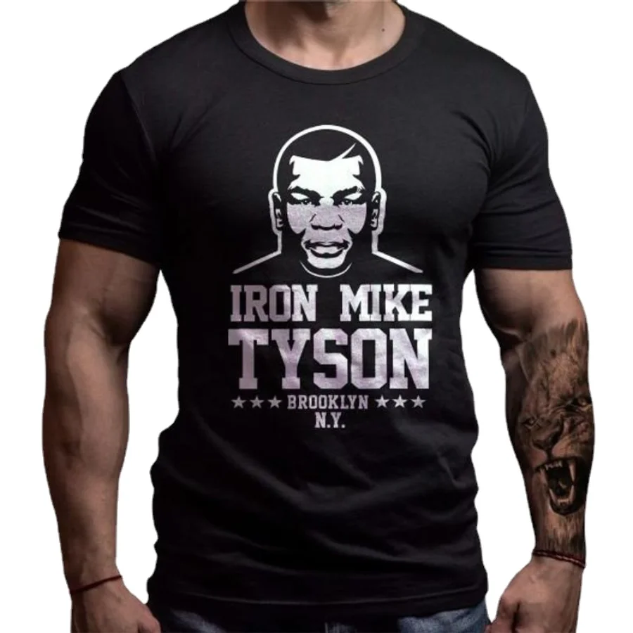 

Iron Mike Tyson футболка для занятий боксом. Летняя Хлопковая мужская футболка с круглым вырезом и коротким рукавом Новинка