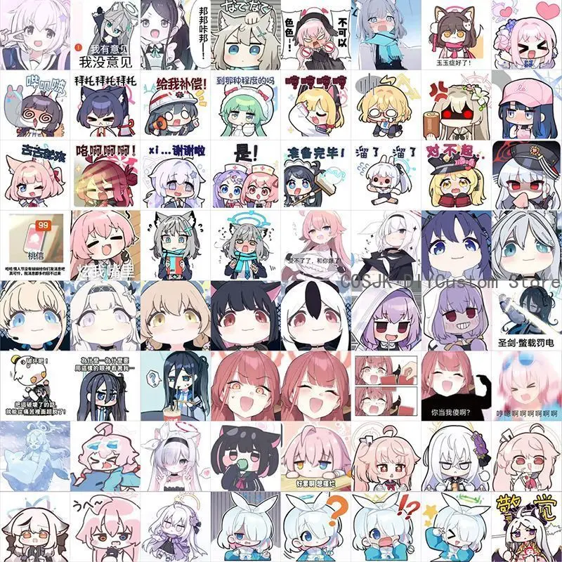 Cute Blue Archive Anime Notebook Waterproof Cup Sticker Cell Phone Tablet Motorcycle Laptop Manga Stickers Graffiti Decal Gift