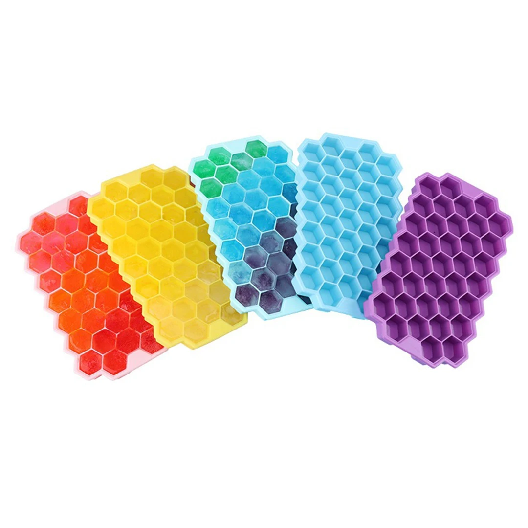 37 Cavity Ice Cube Tray Creative Large-capacity Silicone Mold Maker Food Grade Ice Maker with Lids Popsicle Mould Ice Mold