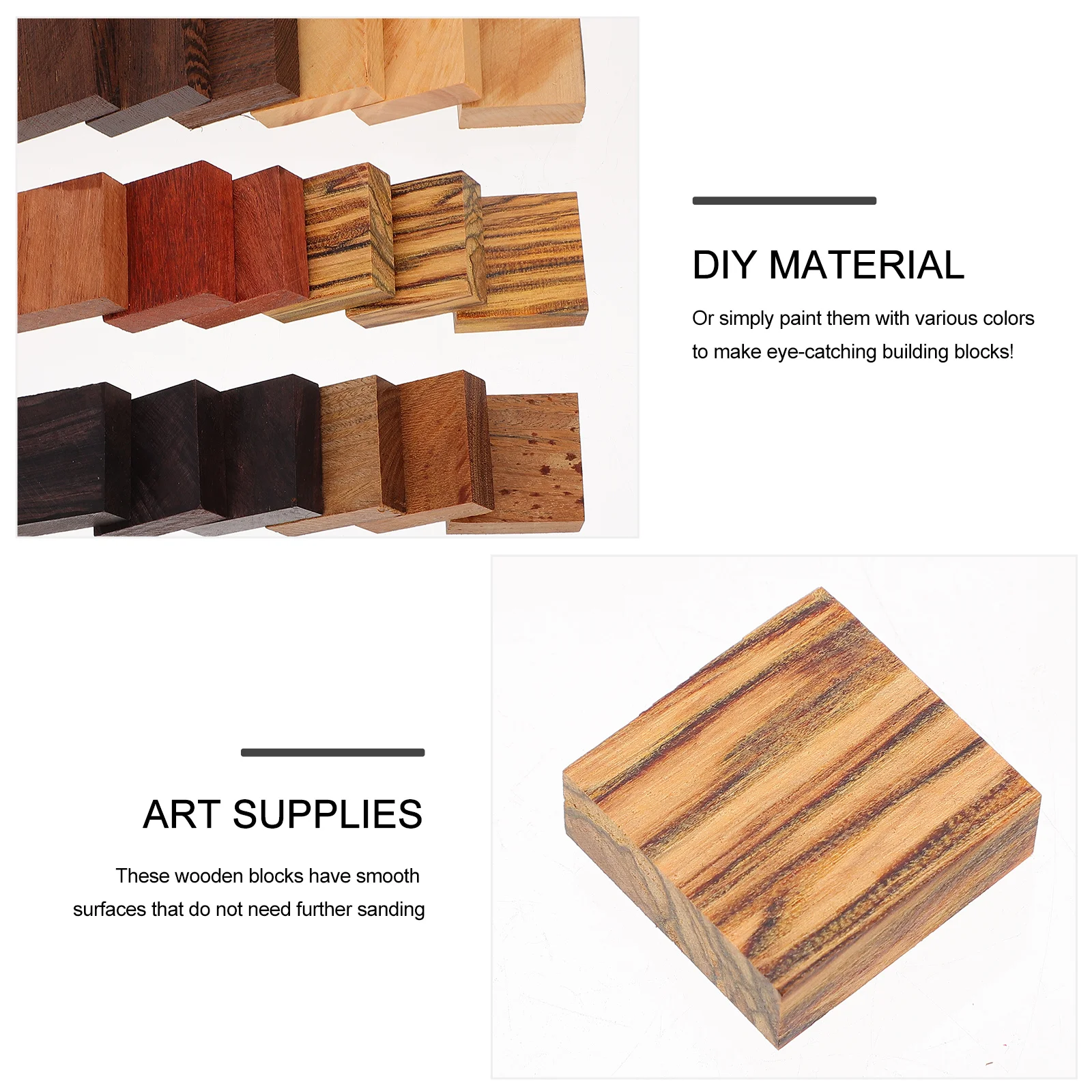 

24pcs Wooden Ring Blanks Unfinished Diy Wood Blocks For Jewelry Making Small Craft Wood Material Art Supplies Carving Blocks