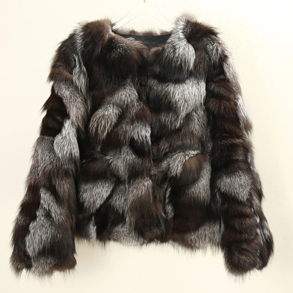 

2023 Women Fashion Short Real Fox Fur Jacket Winter Warm Ladies Natural Fur Coats