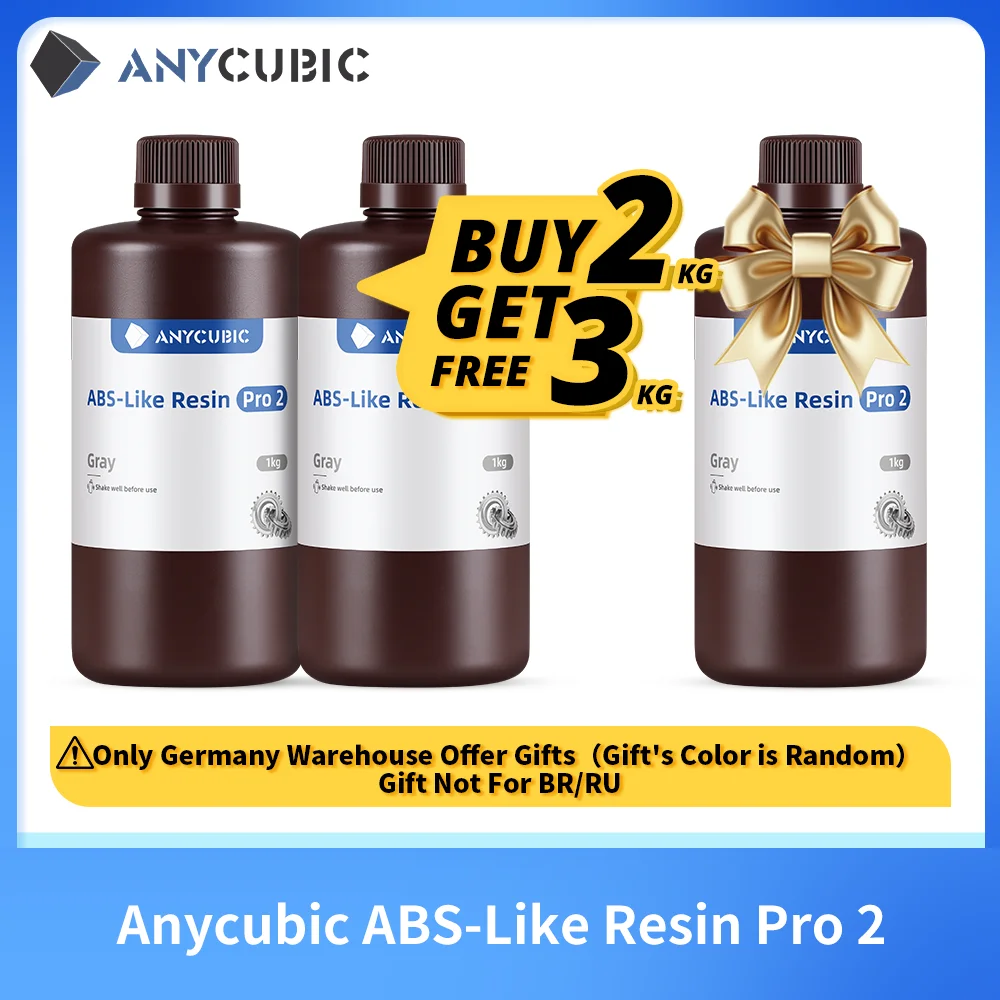 ANYCUBIC ABS-Like Pro 2 3D Printer Resin Hardness and Toughness 405nm UV-Curing Photopolymer UV Resin For LCD 3D Printer