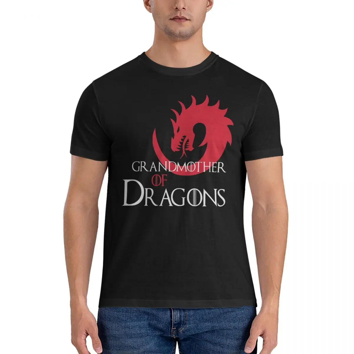 Grandmother Of Dragons Seven Kingdoms Fantasy Mythical Grandma T-Shirts for Men Game of T-Thrones Vintage Cotton Tee Shirt