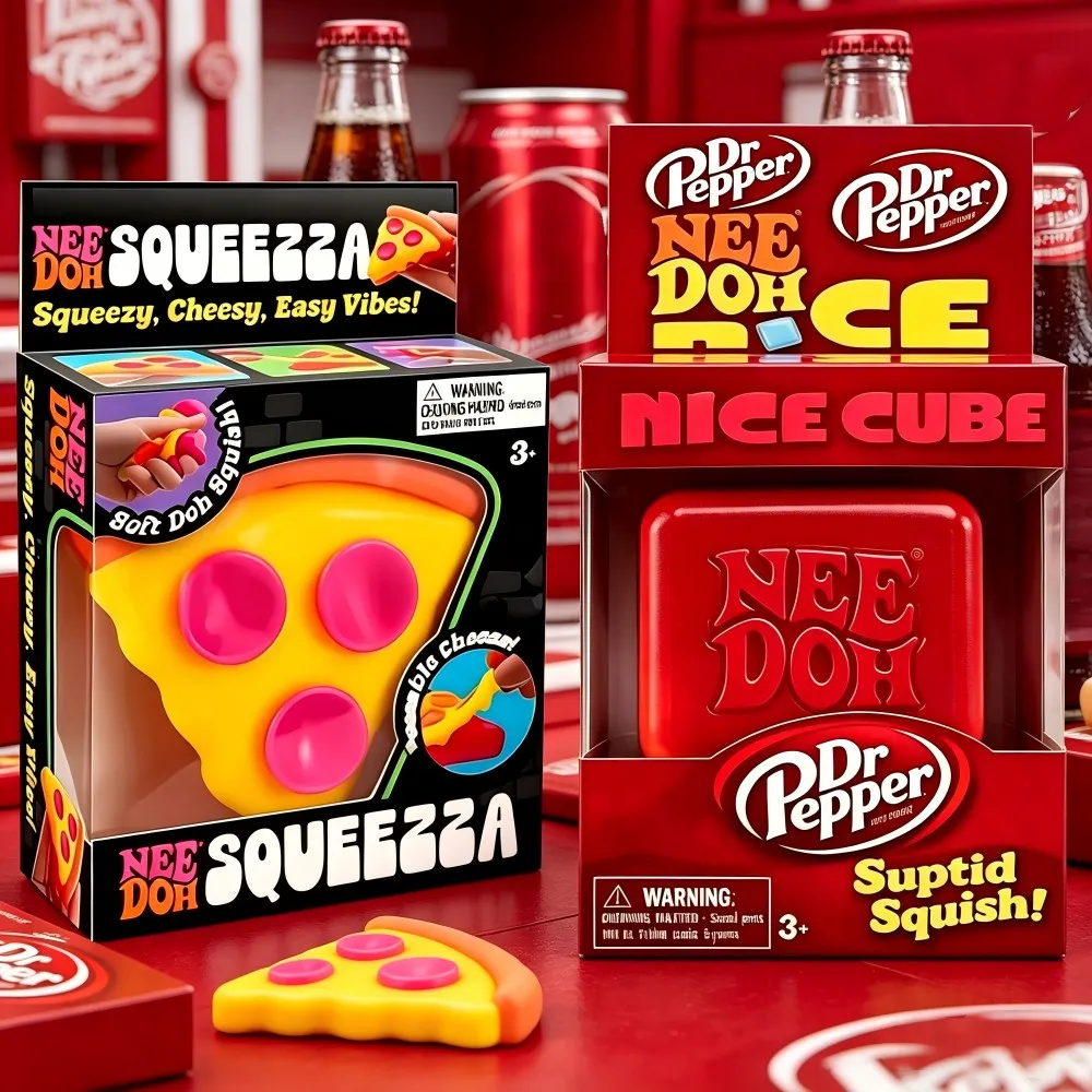 Neues Stressabbau-Spielzeug Needot Squishy Square Ice Pizza Geschenkbox, Quetschspielzeug zur emotionalen Entspannung als Geschenk.